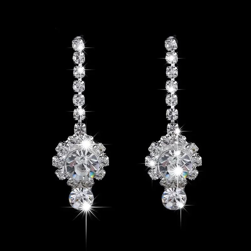 Cross-border Wedding Diamond Necklace Earrings Set Silver 500cm — feature 6