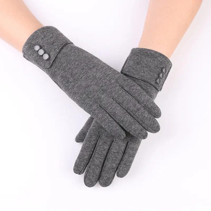 Women's Winter Velvet Touchscreen Gloves Brown - Image 2