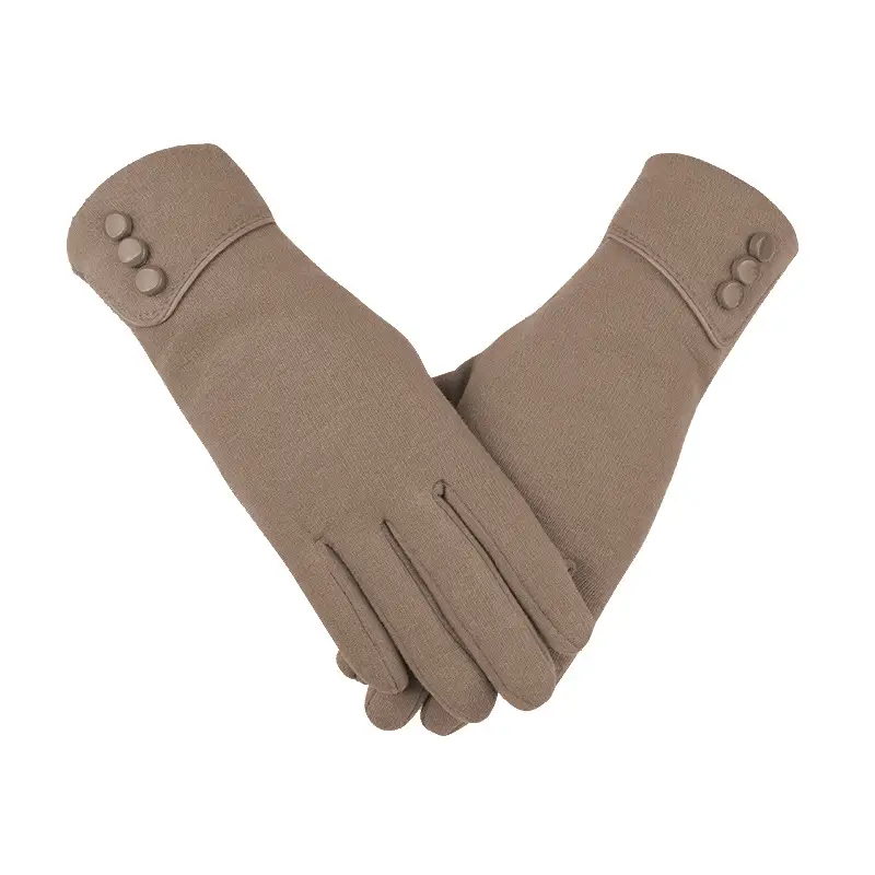 Women's Winter Velvet Touchscreen Gloves Brown - Image 3