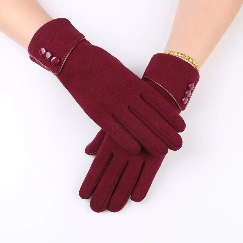 Women's Winter Velvet Touchscreen Gloves Brown - Image 5