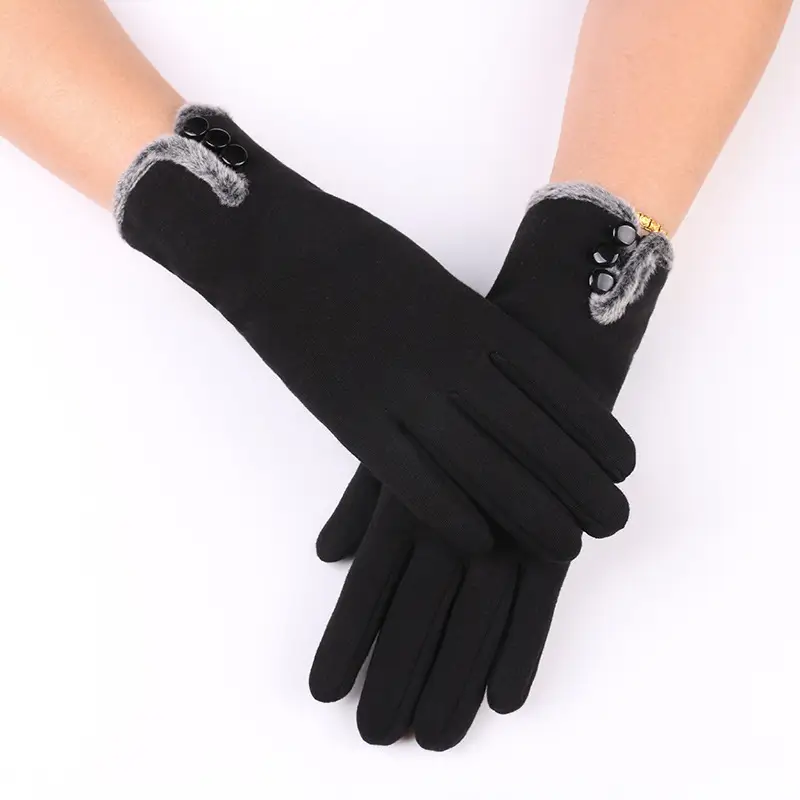 Women's Winter Velvet Touchscreen Gloves Brown - Image 8