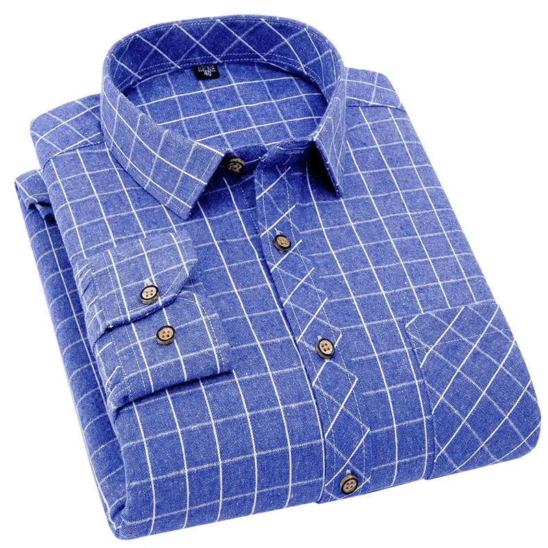Men's Cross-Brand Plaid Long Sleeve Shirt Large - Image 30