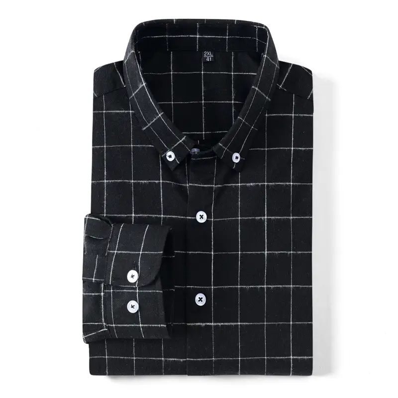 Men's Cross-Brand Plaid Long Sleeve Shirt Large - Image 25