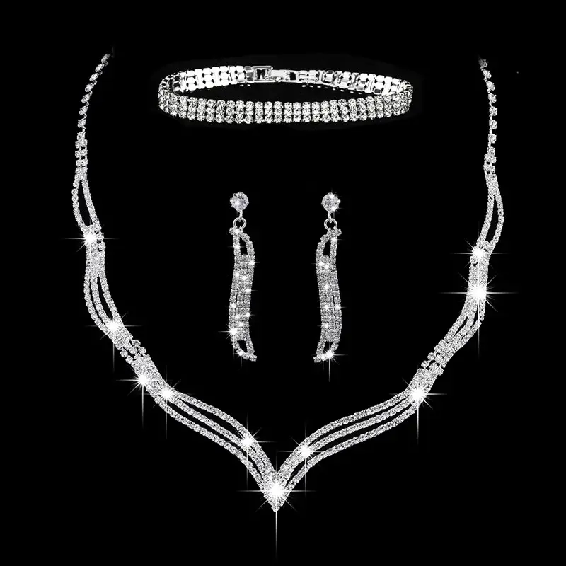 Bridal Jewelry Set with Rhinestone Claws & Necklace — feature 12