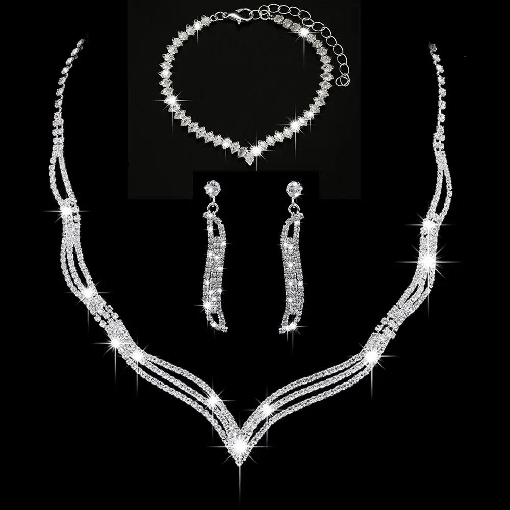 Bridal Jewelry Set with Rhinestone Claws & Necklace — feature 13