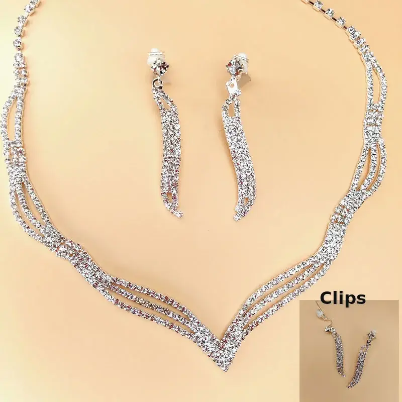 Bridal Jewelry Set with Rhinestone Claws & Necklace — feature 14