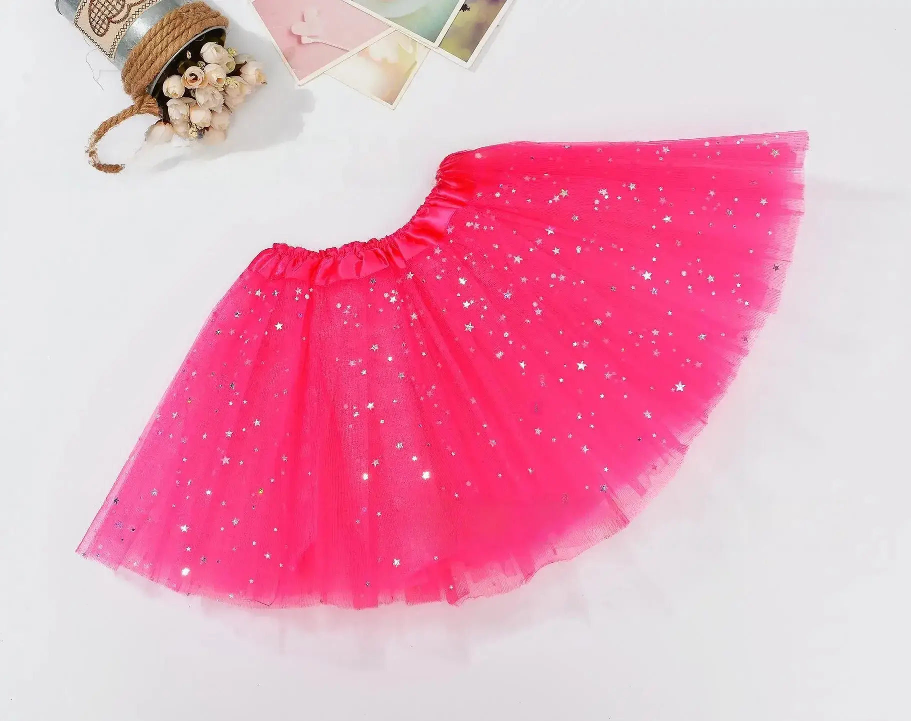Red Sequin Tulle Skirt for Girls Women