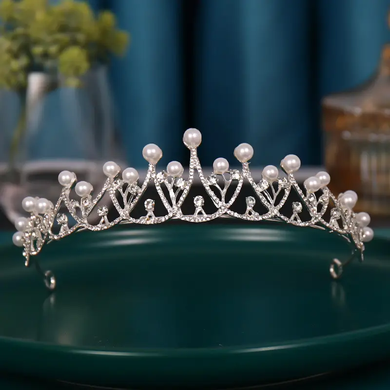 Pearl Crown Bridal Tiara Luxury Hair Accessory - Image 2