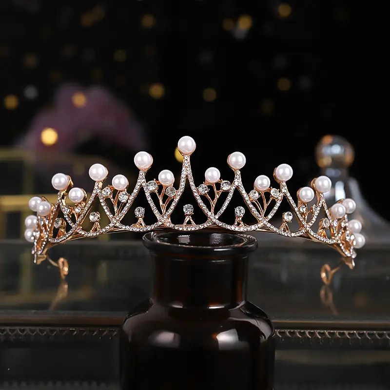 Pearl Crown Bridal Tiara Luxury Hair Accessory - Image 3