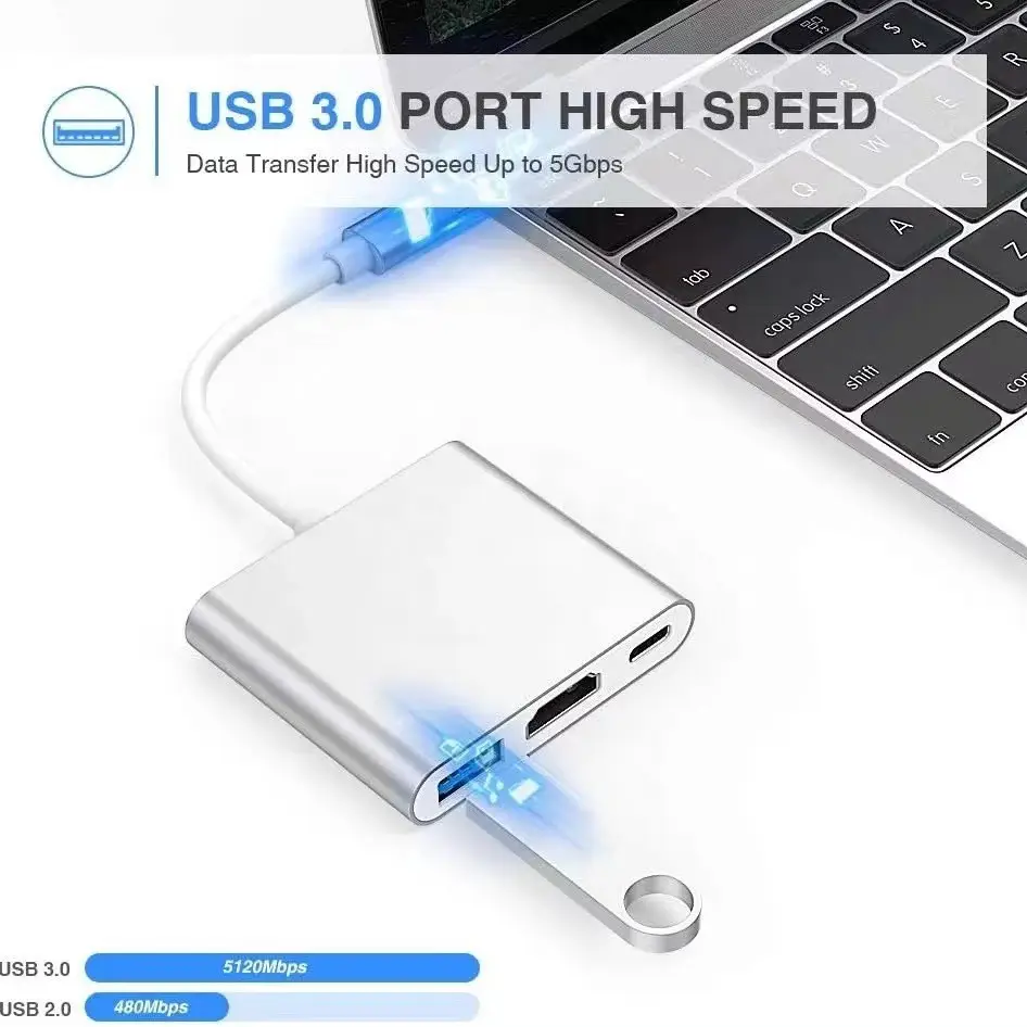 Three-in-One TypeC to HDMI TV Projector Dock Station - Image 14