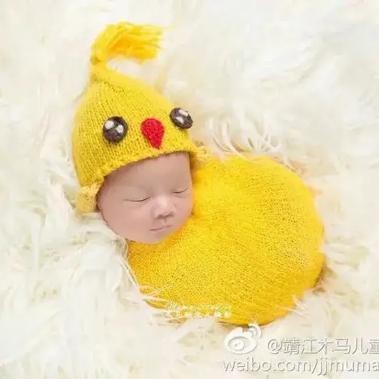 Newborn Baby Hat Yellow Chicken Design 100 Days - Image 4