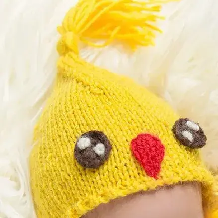Newborn Baby Hat Yellow Chicken Design 100 Days - Image 5