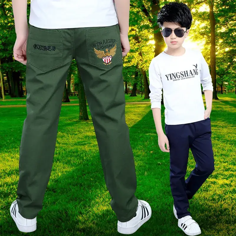 2024 Boys Cotton Red Pants Medium Large