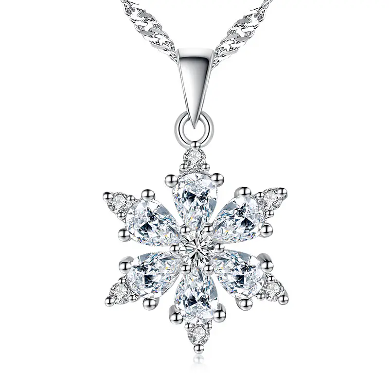 Lucky Snowflake Silver Plated Pendant Necklace - Image 5