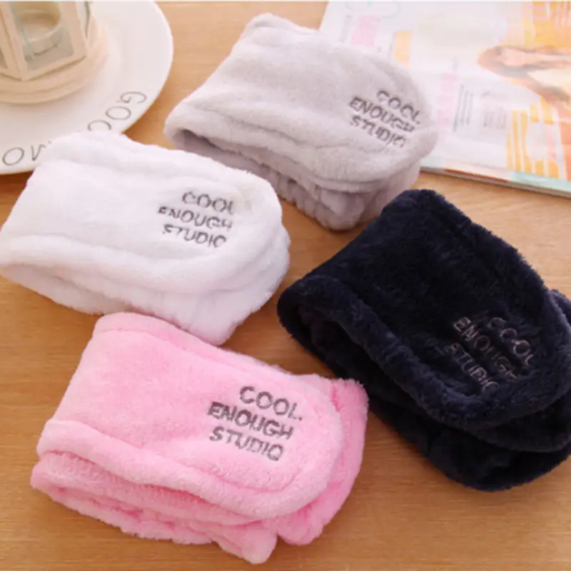 Plush Rabbit Ears Hair Bands for Women Black White Grey - Image 7