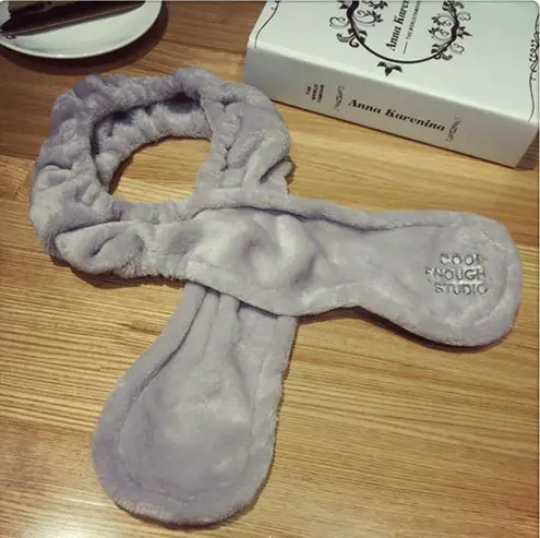 Plush Rabbit Ears Hair Bands for Women Black White Grey - Image 3