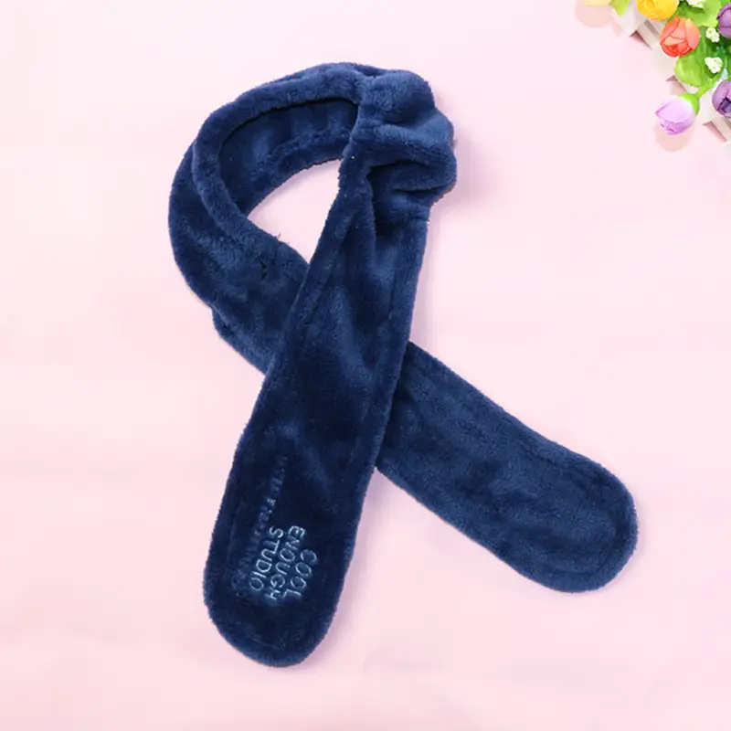 Plush Rabbit Ears Hair Bands for Women Black White Grey - Image 4