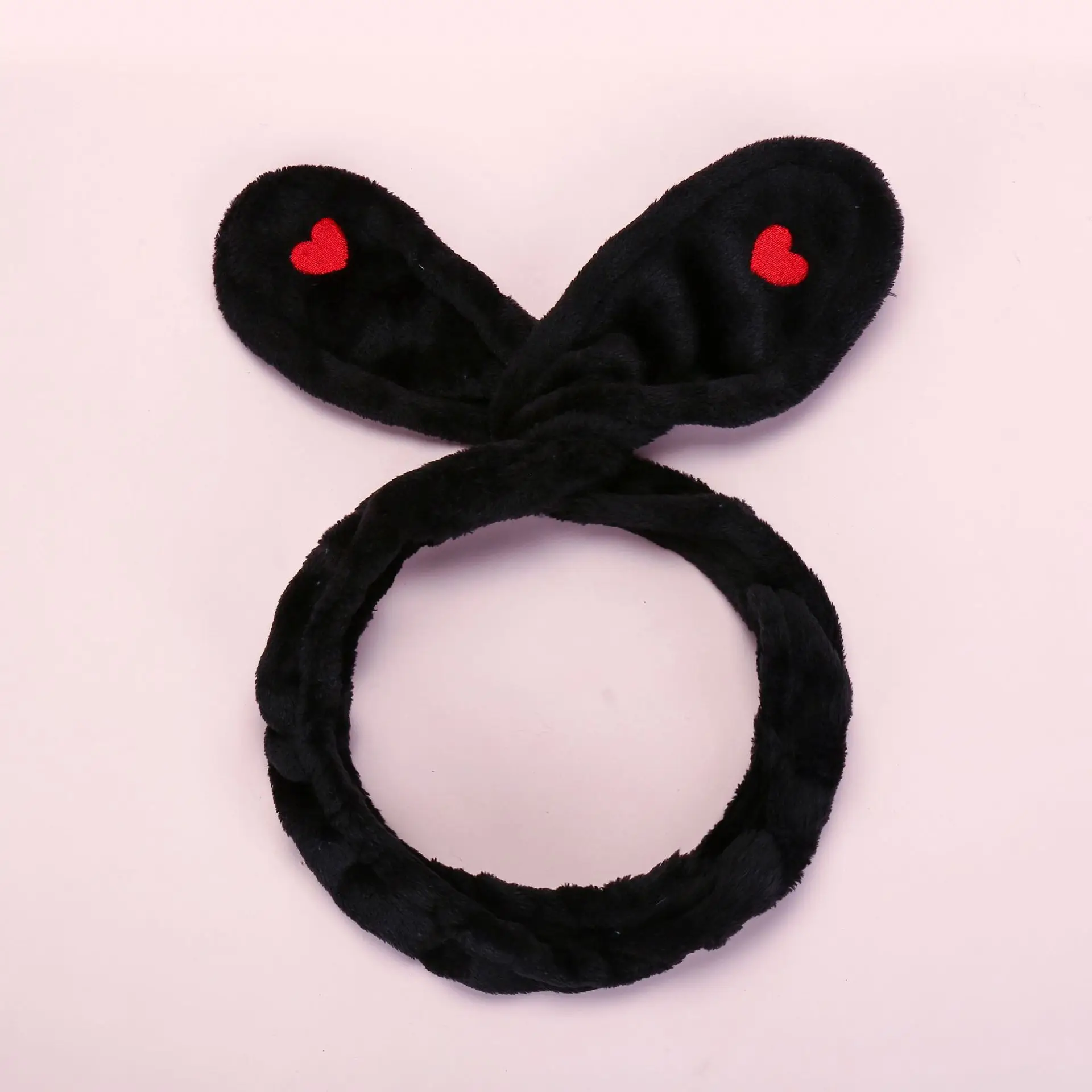 Plush Rabbit Ears Hair Bands for Women Black White Grey - Image 5