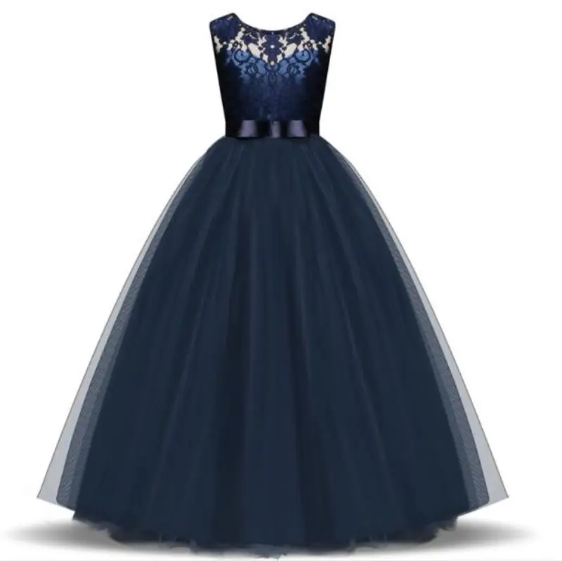 White Lace Tulle Skirted Wedding Dress for Girls Large - Image 12