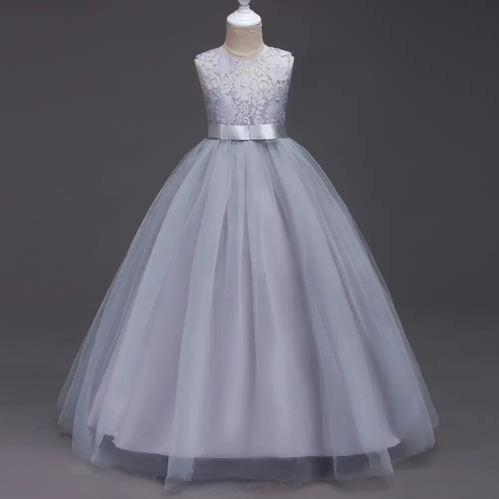 White Lace Tulle Skirted Wedding Dress for Girls Large - Image 3