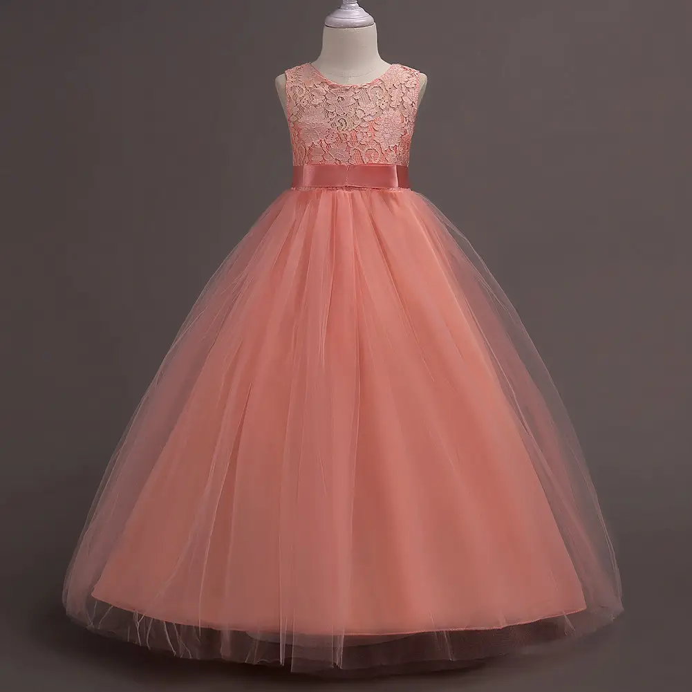 White Lace Tulle Skirted Wedding Dress for Girls Large - Image 6
