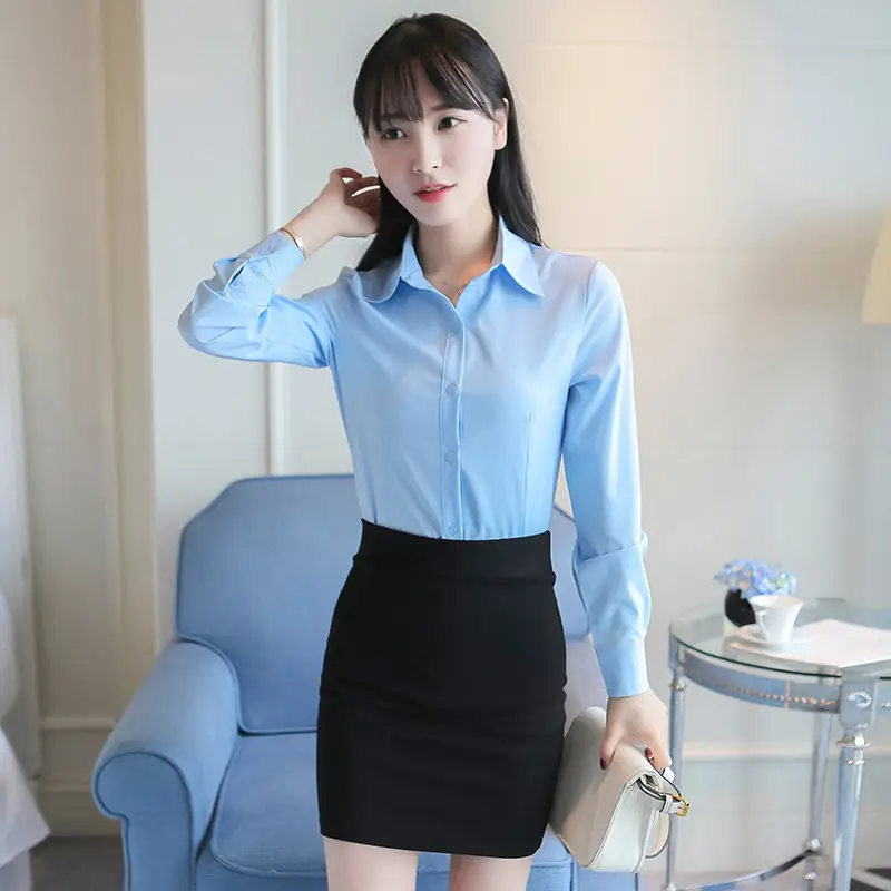 Korean Style White Shirt Short Sleeve Slim Fit Summer Dress Large Size - Image 8