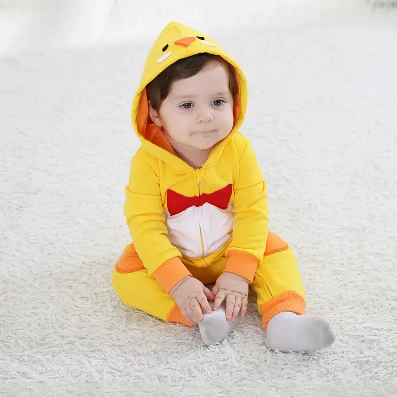 Baby's Gray Cat Hooded Jumpsuit 0-12Yr Cotton - Image 2