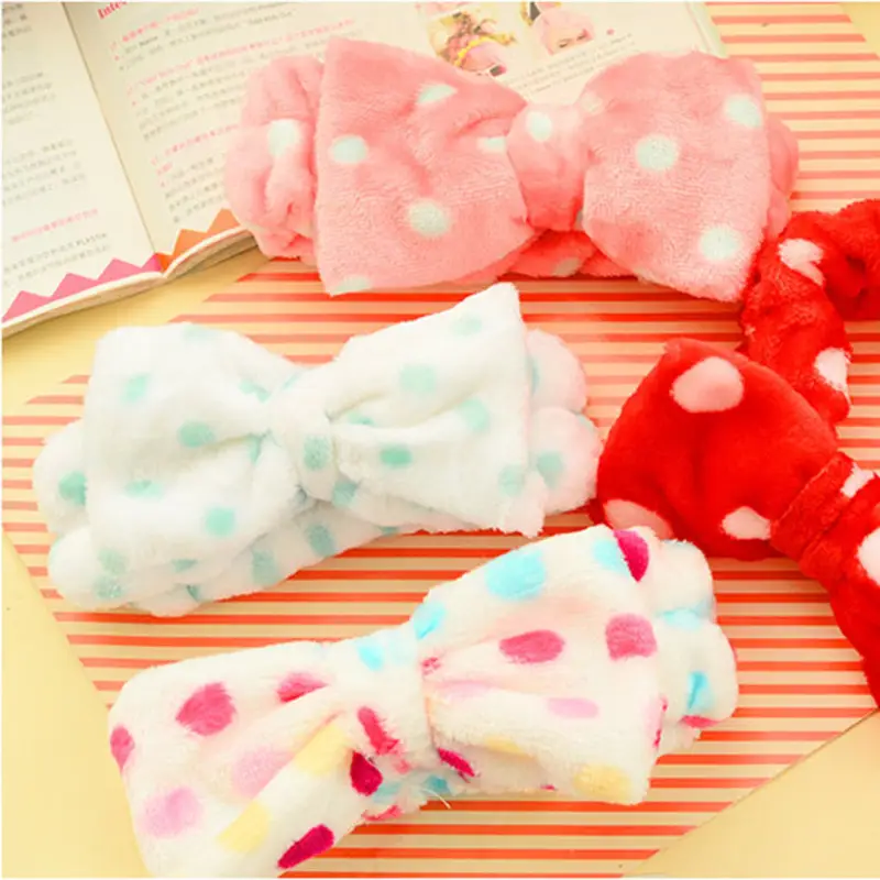 Flannel Bow Hair Band Mint Green Wholesale - Image 23