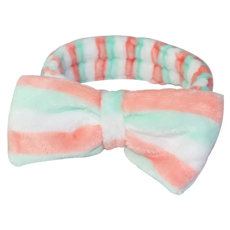 Flannel Bow Hair Band Mint Green Wholesale - Image 25