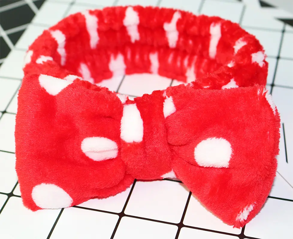 Flannel Bow Hair Band Mint Green Wholesale - Image 10