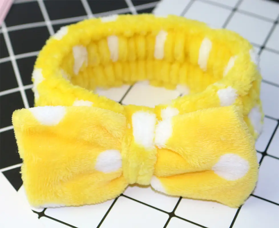Flannel Bow Hair Band Mint Green Wholesale - Image 11
