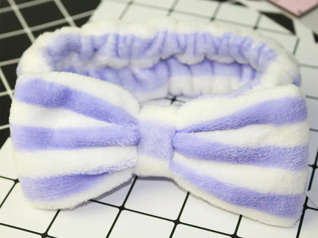 Flannel Bow Hair Band Mint Green Wholesale - Image 6
