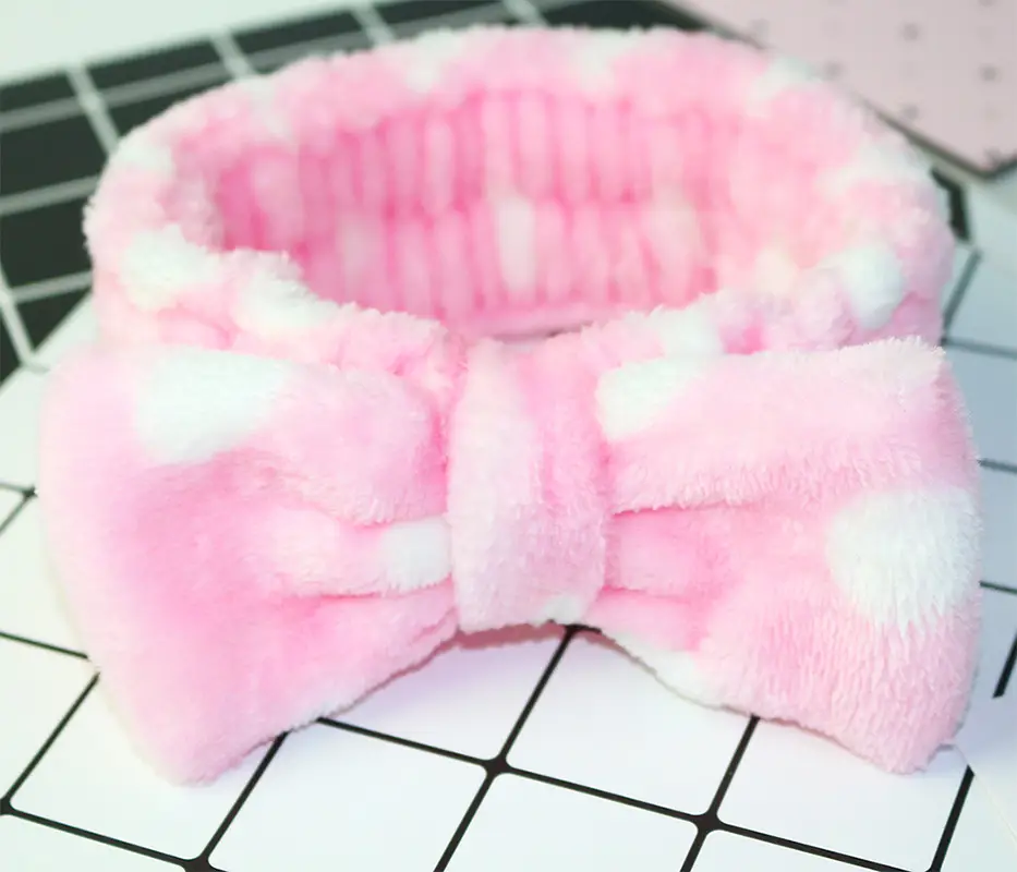 Flannel Bow Hair Band Mint Green Wholesale - Image 9