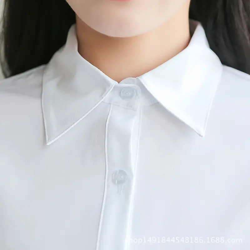 Women White Slimming Lapel Collar Shirt with Black Skirt