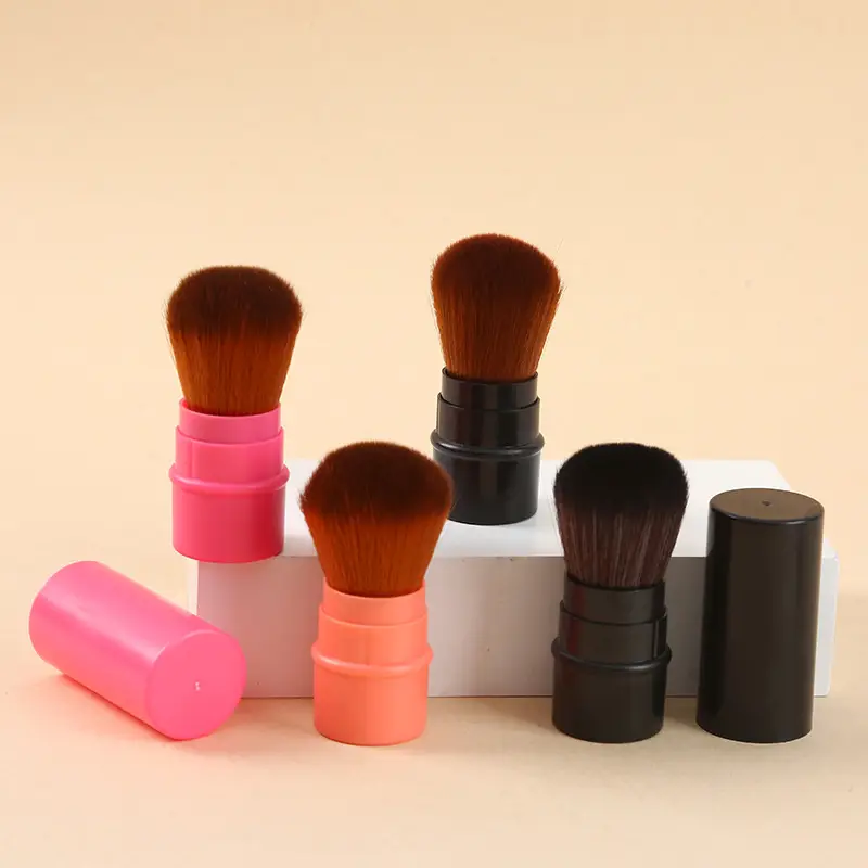 Gold Retractable Makeup Brush with Nylon Bristles - Image 19