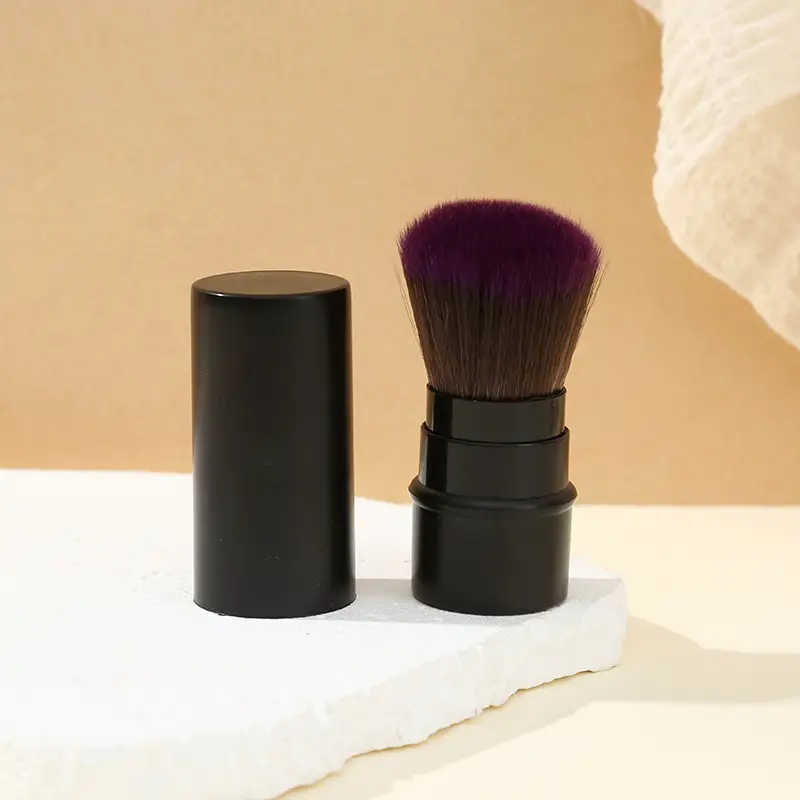 Gold Retractable Makeup Brush with Nylon Bristles - Image 11