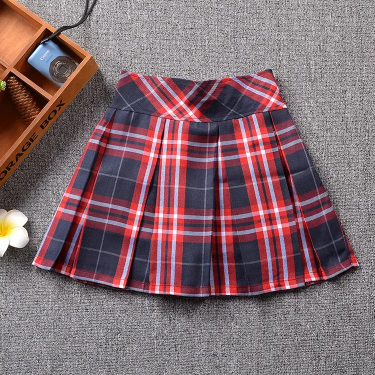 Japanese Plaid Skirt Macaron Lining Pants Red Black - Image 2