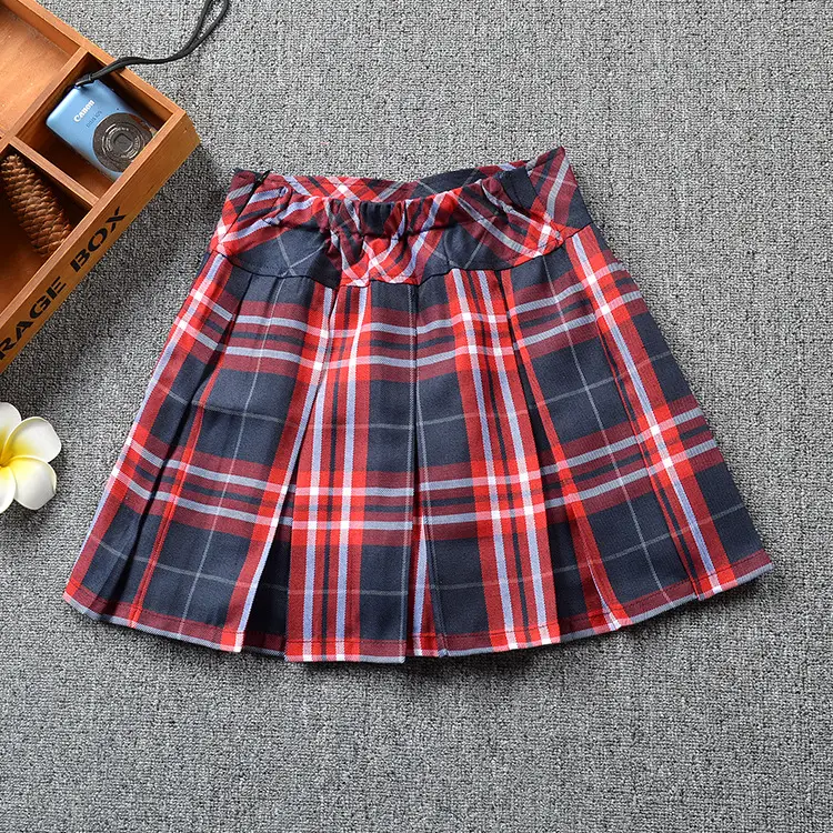 Japanese Plaid Skirt Macaron Lining Pants Red Black - Image 3
