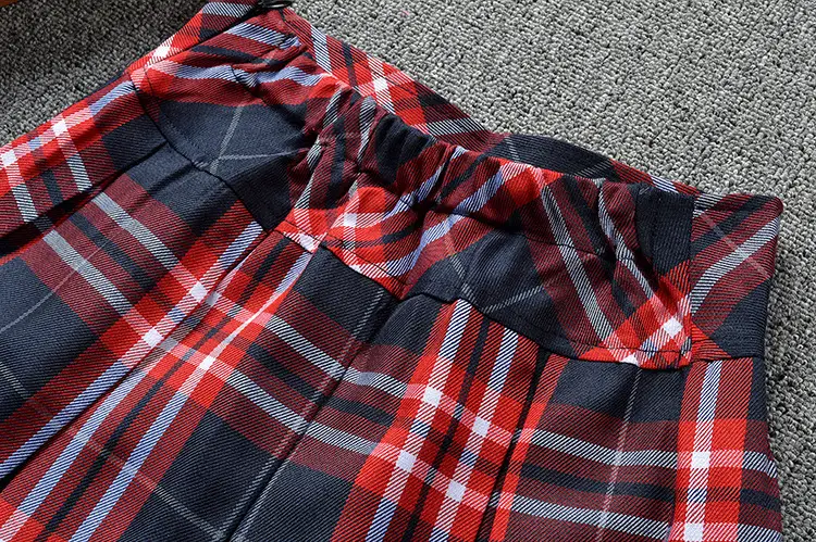 Japanese Plaid Skirt Macaron Lining Pants Red Black - Image 4