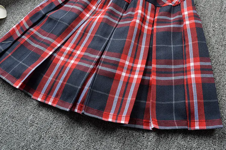 Japanese Plaid Skirt Macaron Lining Pants Red Black - Image 5
