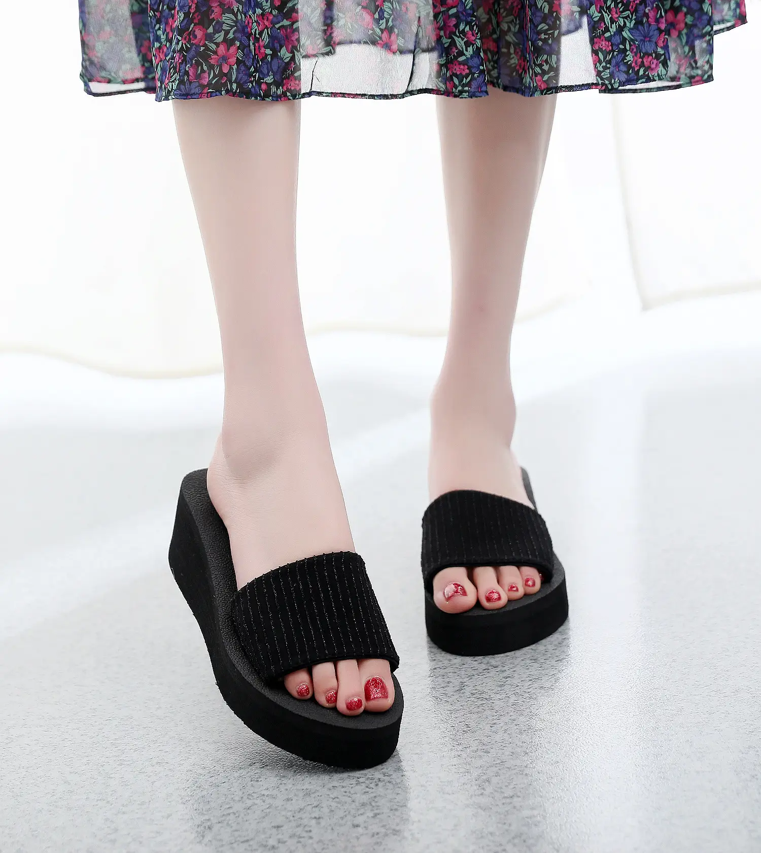 Women Sweet Floral Wedge Sandals 2021