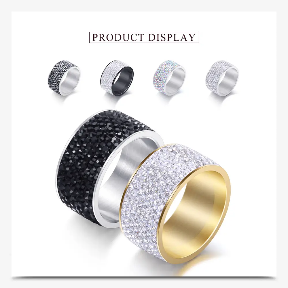12mm Titanium Steel Diamond Ring for Men — feature 3
