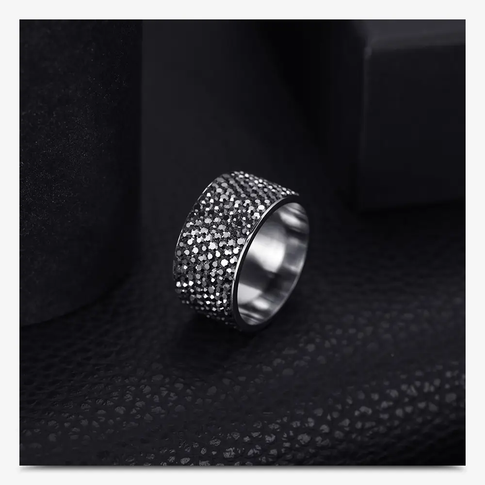 12mm Titanium Steel Diamond Ring for Men — feature 4