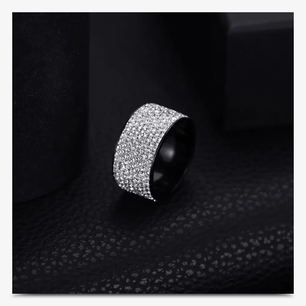 12mm Titanium Steel Diamond Ring for Men — feature 5