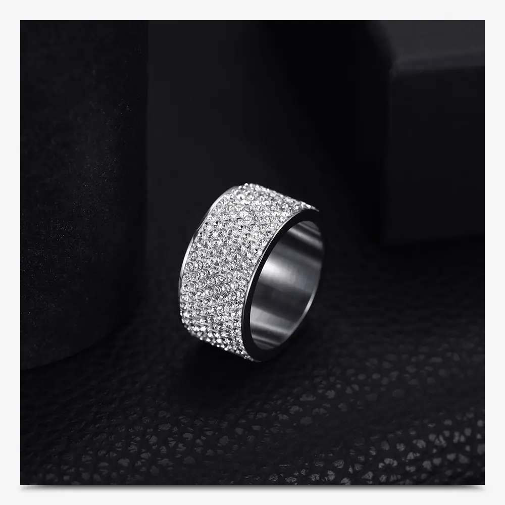 12mm Titanium Steel Diamond Ring for Men — feature 6