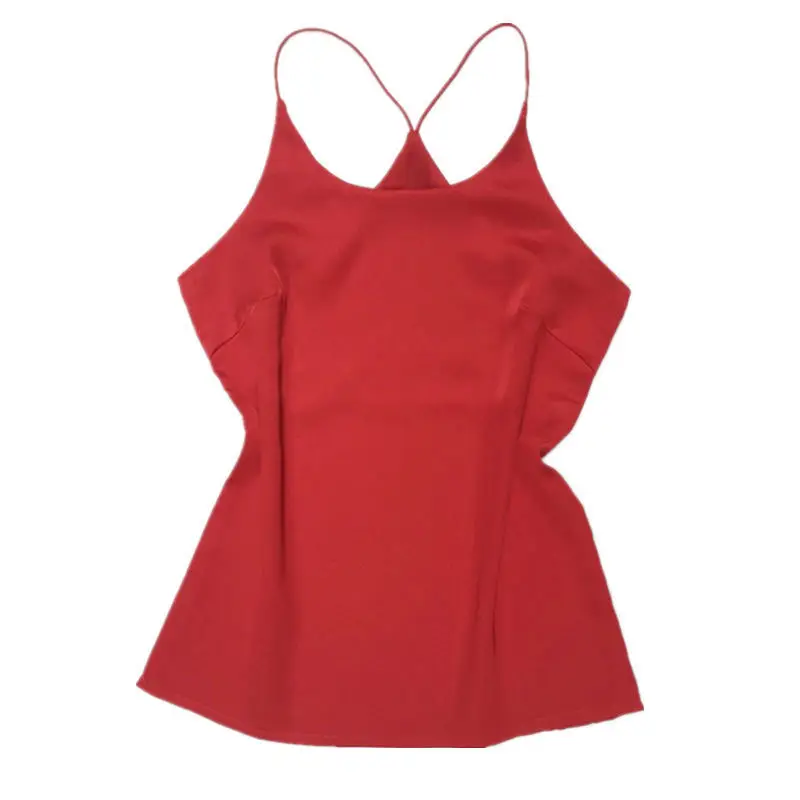 Women's Green Silk Camisole Base Shirt - Image 13