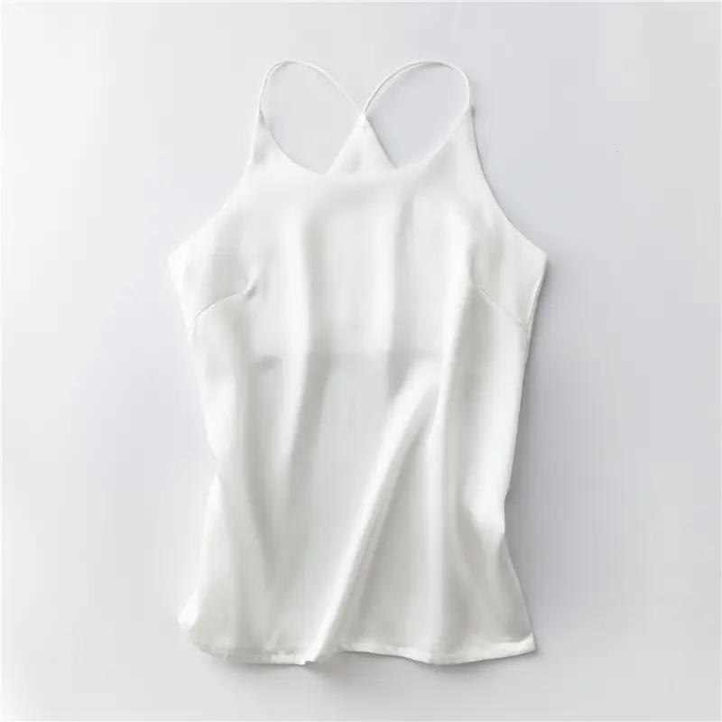 Women's Green Silk Camisole Base Shirt - Image 2
