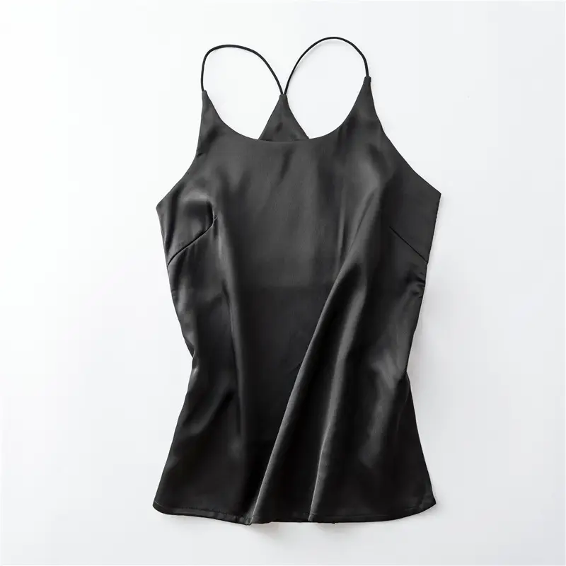 Women's Green Silk Camisole Base Shirt - Image 5