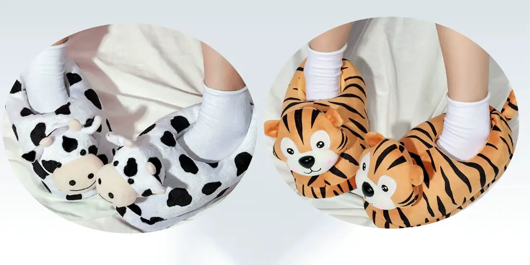 Indoor New Cute Plush Cow Cotton Slippers Wholesale Warm Bag Heel Cotton Slippers Cartoon Couple Home Cotton Shoes — feature 3