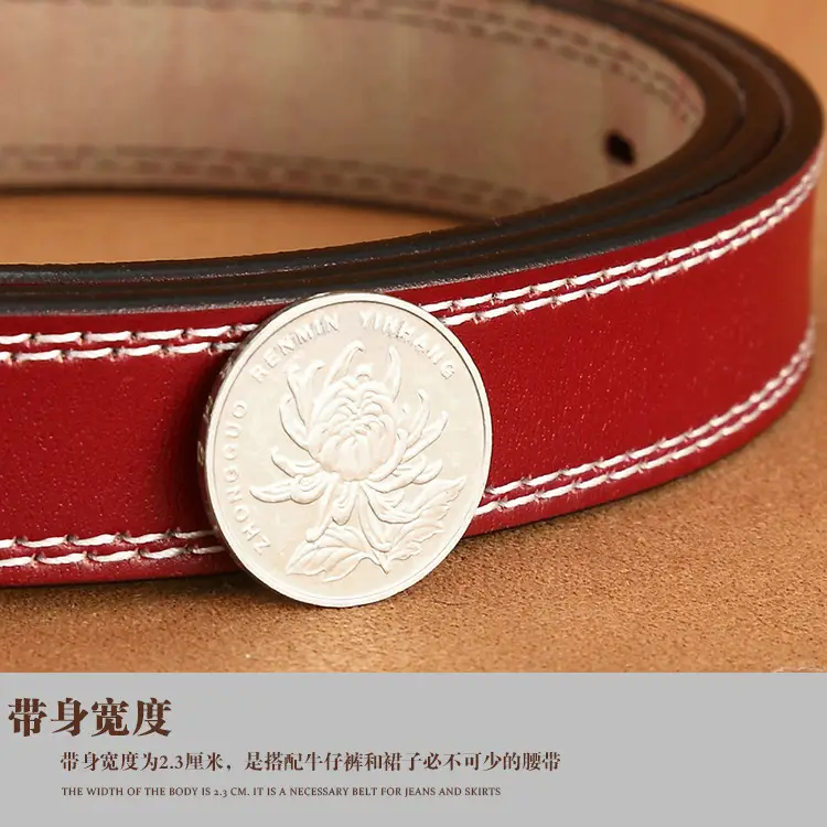 Women's Retro Genuine Leather Belt with Silver Buckle - Image 8